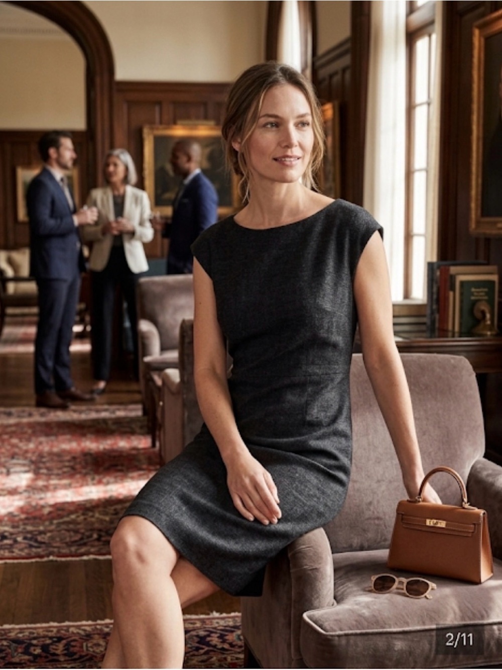 Eileen Fisher Wool Shift
Dress charcoal grey  office wear church holidays size M